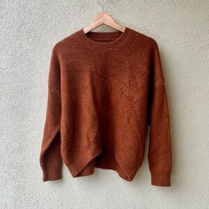 Boxy Rust Brown Speckled Crewneck Sweater